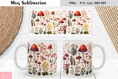 Watercolor Mushroom | Fall Floral Mug Design Product Image 1