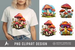Watercolor Mushroom Clipart Product Image 1