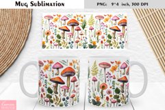 Watercolor Mushroom | Fall Floral Mug Design Product Image 1