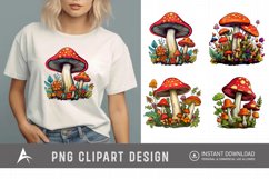 Watercolor Mushroom Clipart Product Image 1
