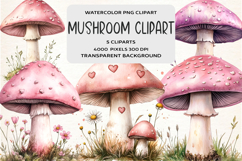 Watercolor Mushroom Clipart Product Image 1
