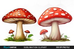 Watercolor Mushroom Clipart Product Image 1