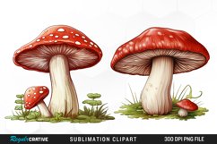Watercolor Mushroom Clipart Product Image 1