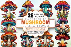 Watercolor Mushroom Clipart Bundle Product Image 1