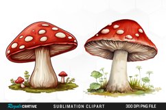 Watercolor Mushroom Clipart Product Image 1