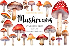 Watercolor Mushroom Clipart