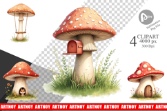 Clipart Mushroom Homes Product Image 1