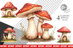 Clipart Mushroom Homes Product Image 1