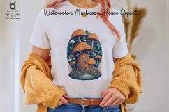Watercolor Mushroom House Clipart, Mug Sublimation Design Product Image 2