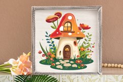 Watercolor Mushroom House Clipart Bundle Product Image 3