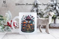 Watercolor Mushroom House Clipart, Mug Sublimation Design Product Image 3