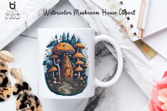 Watercolor Mushroom House Clipart, Mug Sublimation Design Product Image 4