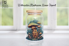 Watercolor Mushroom House Clipart, Mug Sublimation Design Product Image 5