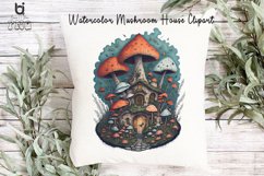 Watercolor Mushroom House Clipart, Mug Sublimation Design Product Image 7