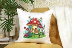 Watercolor Mushroom House Clipart Bundle Product Image 6