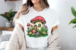 Watercolor Mushroom House Clipart Bundle Product Image 2