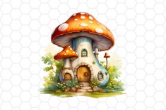 Watercolor Mushroom House Cliparts