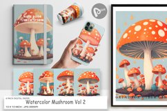 Digital Paper Watercolor Mushroom Product Image 1