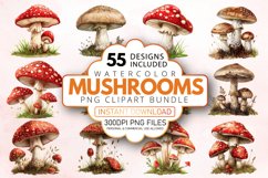 Watercolor Mushrooms Clipart Bundle Product Image 1