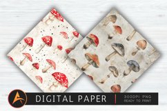 Watercolor Mushrooms Background Product Image 1