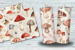 Watercolor Mushrooms Digital Paper Bundle Product Image 5