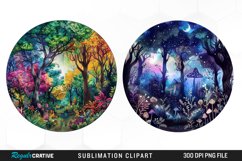 Watercolor Mystical Forest Illustration Clipart Product Image 1