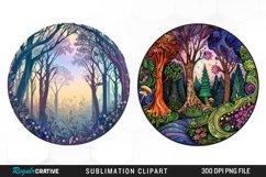Watercolor Mystical Forest Illustration Clipart Product Image 1