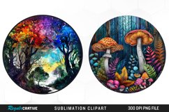 Watercolor Mystical Forest Illustration Clipart Product Image 1