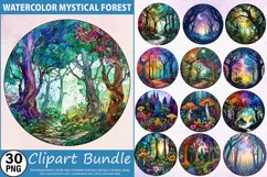 Watercolor Mystical Forest Clipart Bundle Product Image 1