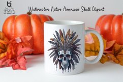 Watercolor Native American Skull Clipart, Mug PNG Design Product Image 3