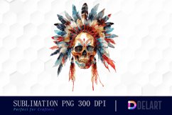 Native American Skull Illustration Clipart Product Image 1