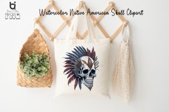 Watercolor Native American Skull Clipart, Mug PNG Design Product Image 8