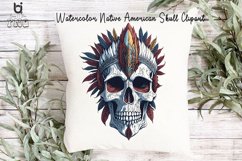 Watercolor Native American Skull Clipart, Mug PNG Design Product Image 9