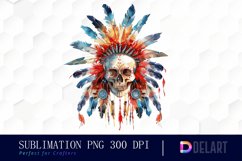 Native American Skull Graphics Clipart Product Image 1