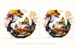 Beautiful Watercolor Autumn Nature Scene Tumbler Design Product Image 2