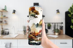 Beautiful Watercolor Autumn Nature Scene Tumbler Design Product Image 3