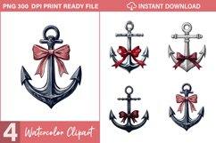 Watercolor Nautical Christmas Graphics Clipart Product Image 1