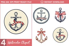 Watercolor Nautical Christmas Graphics Clipart Product Image 1