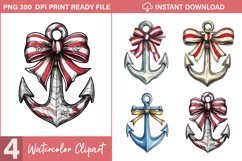 Watercolor Nautical Christmas Design Clipart Product Image 1