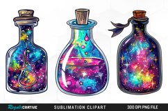 Watercolor Nebula Potion Set Clipart Product Image 1