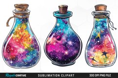 Watercolor Nebula Potion Set Clipart Product Image 1