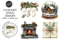 Watercolor Neutral Christmas Png Product Image 1