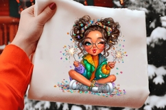 Watercolor New Year Girl Clipart Product Image 2