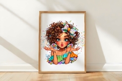 Watercolor New Year Girl Clipart Product Image 3