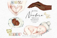 Boho newborn Clipart, Family clipart, African American 081 Product Image 1