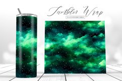 Tumbler Wrap Watercolor Background Night Sky Dreams Scene Product Image 1