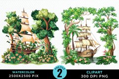 Watercolor Noah's Ark Graphic Clipart Product Image 1