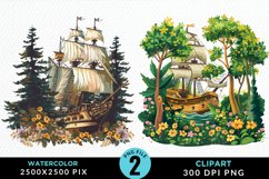 Watercolor Noah's Ark Graphic Clipart Product Image 1