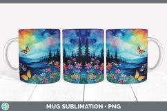 GorgeousWatercolor Mug Wrap design.