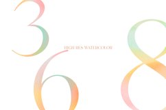 Watercolor colorful numbers collection Product Image 2